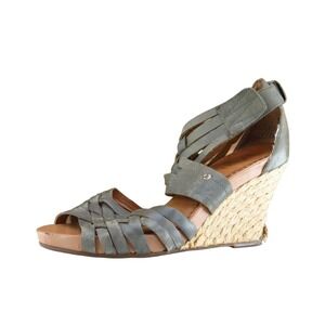 Indigo‎ by Clarks Sz 6 M Gray Ankle Strap Leather Women Sandals